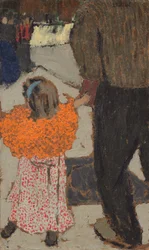 Child Wearing a Red Scarf