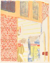 Interior with Pink Wallpaper II