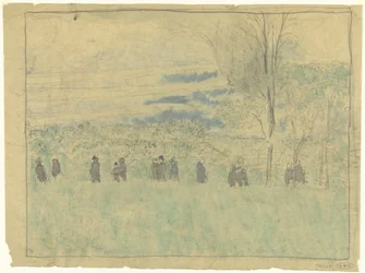 Landscape with Walkers: Funeral Procession (?)
