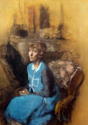 The blue dress