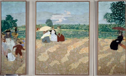 The Public Gardens: The Nurses, The Conversation and the Red Umbrella - Triptych