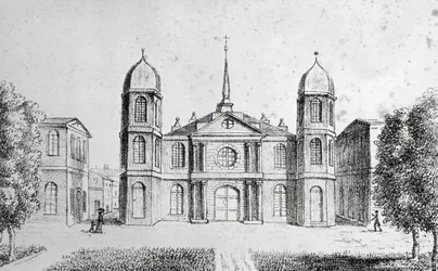 New Orleans Church, United States of America, Lithography by Edouard de Montule