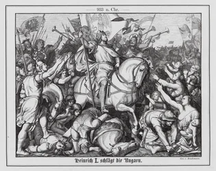 Henry I, King of East Francia, Defeating the Hungarians at the Battle of Riade, 933
