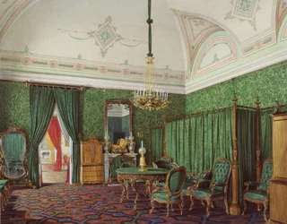 Interiors of the Winter Palace. The Third Reserved Apartment. A Bedroom
