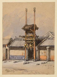 Theater in Beijing. Entrance portal