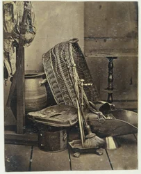 Still Life with Sword, Basket, and Stove Accessories