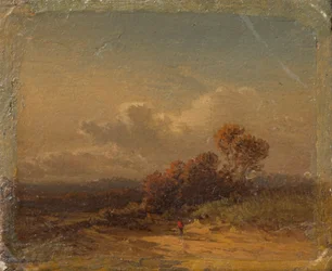 Summer Landscape with Man in Red Hat
