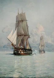 A Squadron of Sail Coming to Anchor