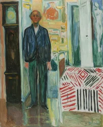 Self-Portrait. Between Clock and Bed