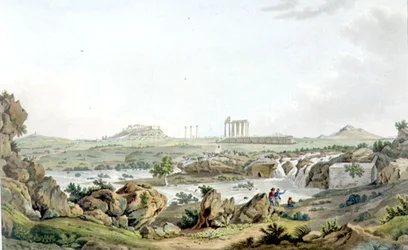 The Temple of Jupiter Olympios and River Ilissos, plate 30 from Part 5 of 