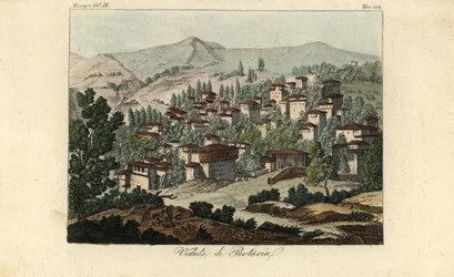 View of the village of Portaria, Thessaly, Greece