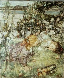 Girls in an Orchard