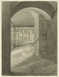 Entrance to Cloisters from Bristol Cathedral with Edward Bird