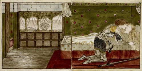 A Set of Sixteen Tiles Arranged in Pairs to Form Eight Illustrations of the 