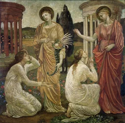 Cupid and Psyche - Palace Green Murals - Psyche at the Shrines of Juno and Ceres, 1881