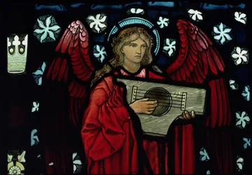 Angel Musician by William Morris and Co. (detail)