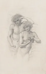 Study of two male nudes for "Arthur in Avalon"