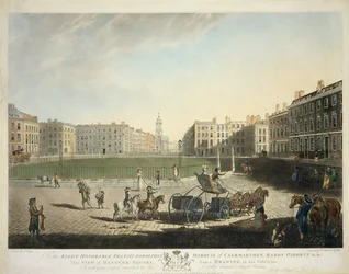 Hanover Square, engraved by Robert Pollard and Francis Jukes, 1787
