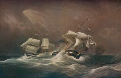 H.M.S. Indefatigable Engaging The French Droits-De-LHomme, 1797