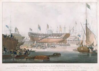 Launch of the Edinburgh at Blackwall, November 9, 1825
