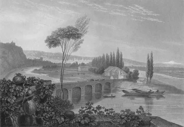 Lyons, from the Confluence of the Rhone & Saone, 1827