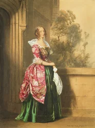 A Lady in her Costume Worn at the Eglington Tournament, 1839