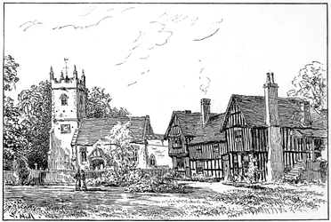 Clifford church and old house, Stratford-upon-Avon, Warwickshire