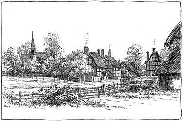 Luddington Village and New Church, Warwickshire, 1885