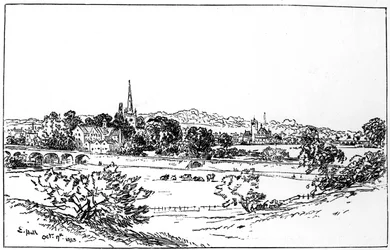 Stratford-upon-Avon, Warwickshire, as seen from the southeast, 1885