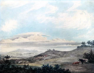 Rural landscape with later cloud studies by Luke Howard c.1808-11