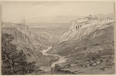 Goats Resting above a River Gorge (Narni, Italy)