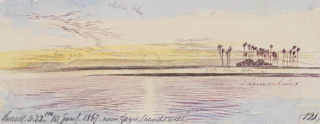 Near Gezir Shendowiel; Sunset, 5:22 P.M., 10 Jan. 1867 (121)