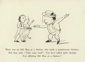 There was an Old Man at a Station, Who Made a Promiscuous Oration