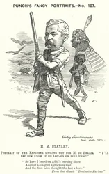 Punch cartoon: Henry Morton Stanley, Welsh journalist and explorer