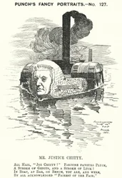 Punch Cartoon: Sir Joseph William Chitty, English Judge, Liberal Politician and Sportsman