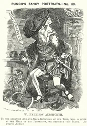 Punch cartoon: William Harrison Ainsworth, English historical novelist