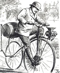 Cartoon Depicting a Coffee Grinding Bike