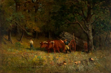 Untitled boy and man with oxen, 1891