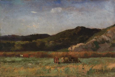 Untitled Landscape with Cows Grazing, Hills