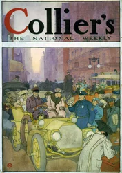 Automobile in Crowded Street