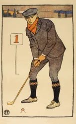 January, detail from 1931 Golfing Calendar