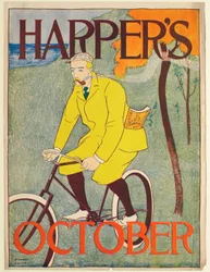 Man in Yellow Suit on Bicycle, Harper