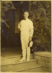 My Father E. Curtis, Inventor of Gold Tone Process, at Our Home in Seattle, Washington