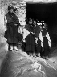 Young Hopi Indians at Walpi Village (Arizona)