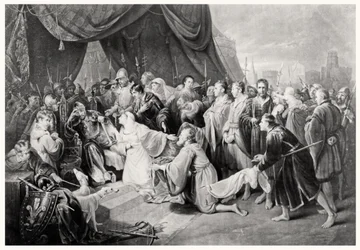 The Surrender of Calais, 4th August 1347 (engraved by John Young)