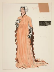 A Lady, Costume Sketch for Henry Irving