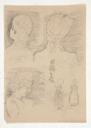 Drawing of a sculpture bust