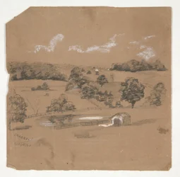 Farm Landscape Overlooking Pastures