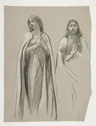 Figure Studies for The Golden Tree, from The Quest of the Holy Grail