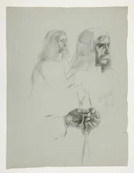 Figure Studies for One of the Murals from The Quest of the Holy Grail (a series of fifteen paintings for the Boston Public Library, completed in 1901)